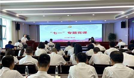 成都兴城集团总管帐师袁媛赴DG视讯公司讲授“七一”党课